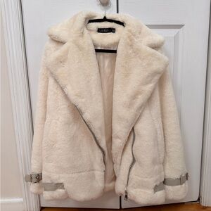 Ralph Lauren Cream Faux Fur Jacket